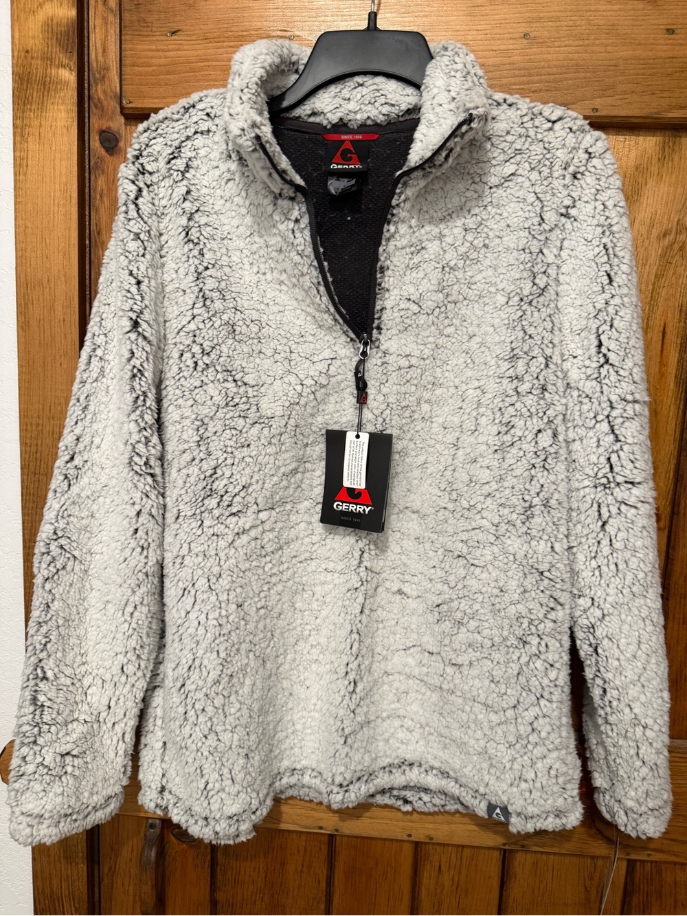 Gerry Weber Plush Sherpa Half-Zip Pullover in Light Gray